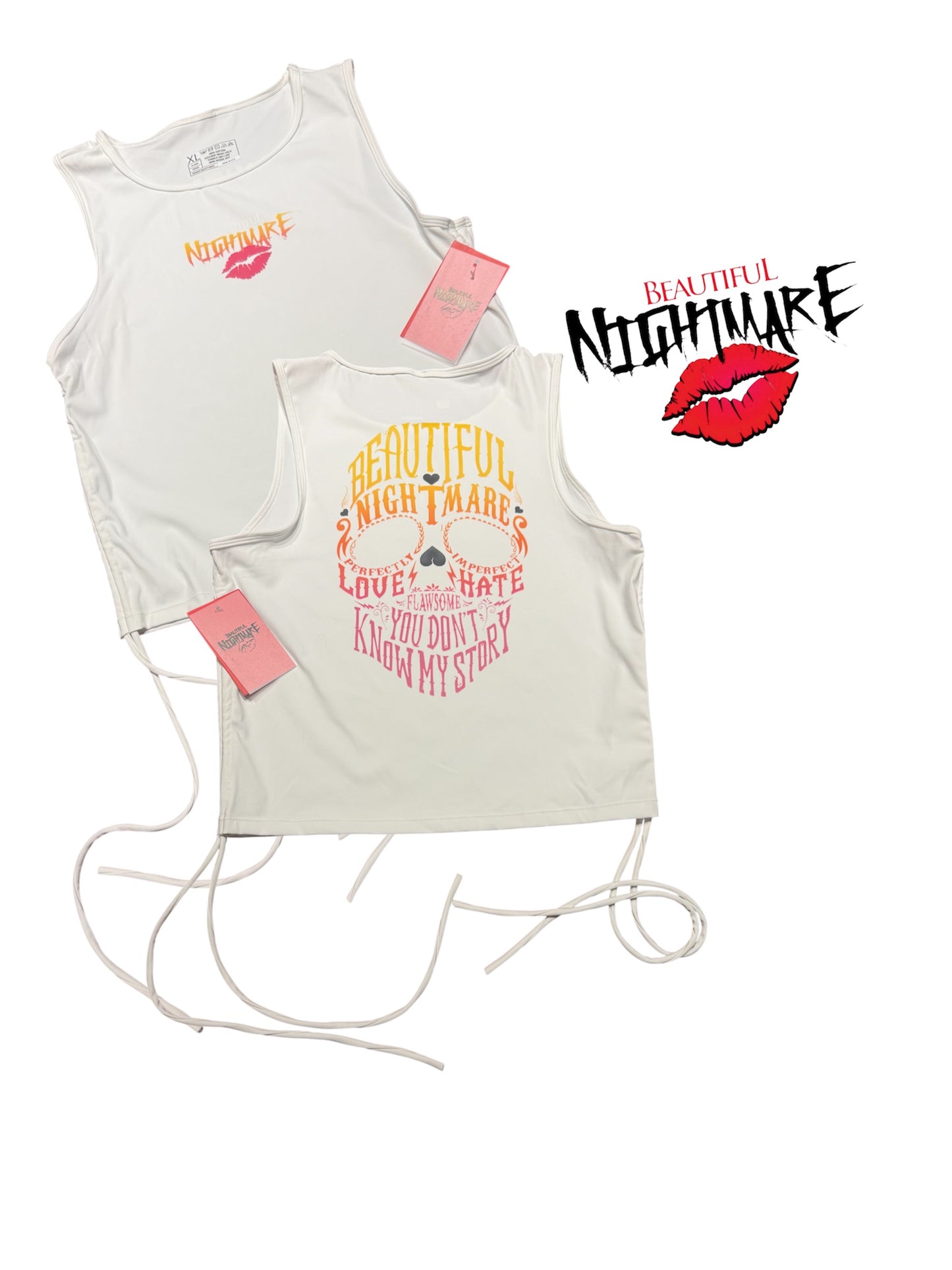 Ladies Skull Story Tank (white)